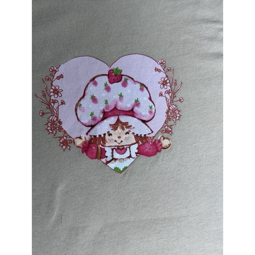Strawberry Shortcake heart cotton t-shirts beige US License 2023 Sz L